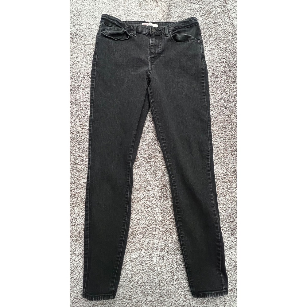 Signature Levi Strauss Womens 10L W30 L32 Black Mid Rise Skinny Stretch Jeans